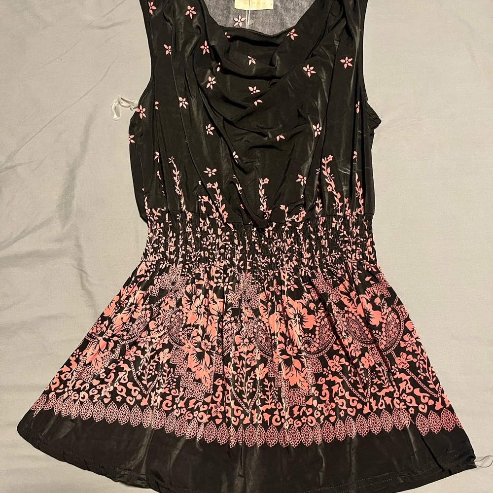 Black and Pink Floral Dress